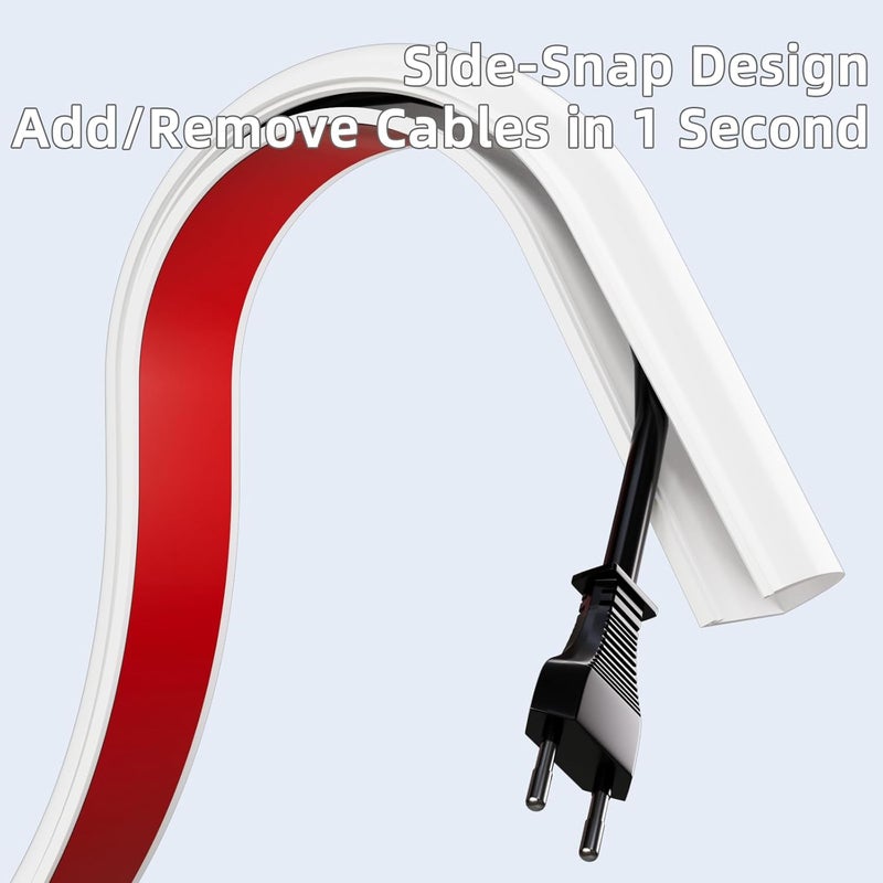 KAYLEINSTER 78" Cord Hider for Wall Mounted TV,Adhesive Cable Hider for Wall,Cord Covers Raceway Kit for Wires Hider,Flexible Silicone Cable Concealer for Home Office,W 1.08"× H 0.6" - Image 2